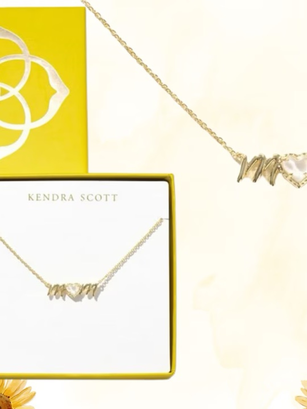 Kendra Scott Gold Mom Heart Necklace New in box